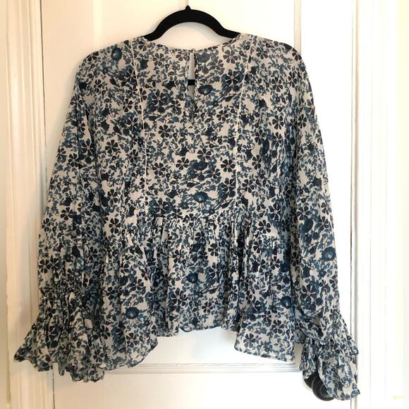 Apiece Apart Midnight Floral Flowy Blouse XS/S - Picture 4 of 5